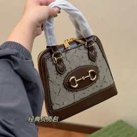 跨境新款手提贝壳包2025时尚马衔扣休闲百搭单肩斜挎包外贸礼盒装