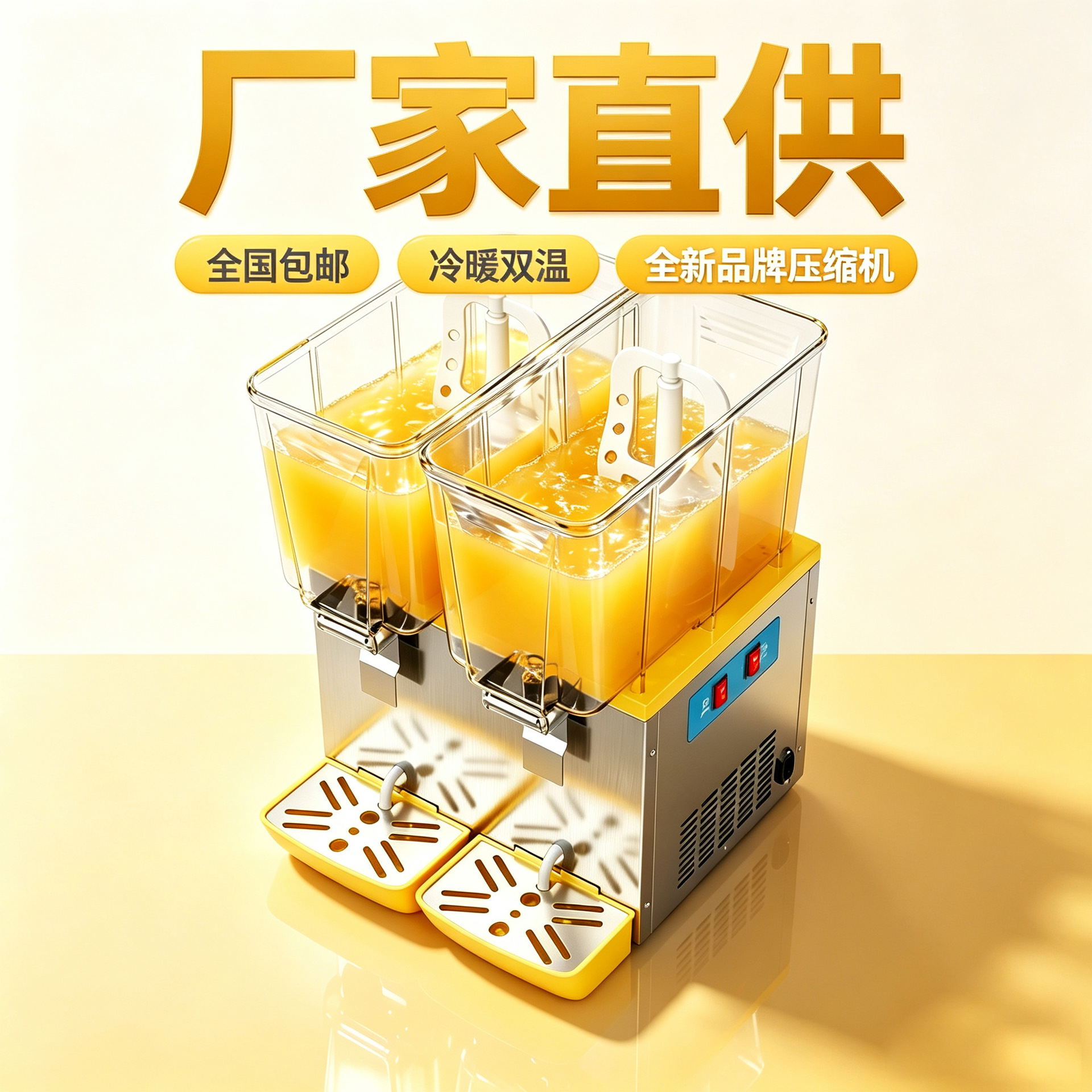 Máquina de bebidas frías comerciales máquina de jugo frío y caliente máquina de bebidas dispensadora de jugo de cafeteria calentador de jugo enfriador