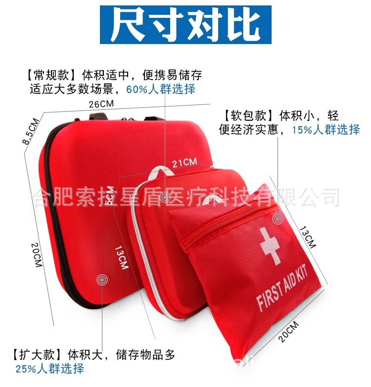 First aid kit accessories emergency package household factory direct gift suit EVA epidemic prevention household outdoor vehicle enterprise