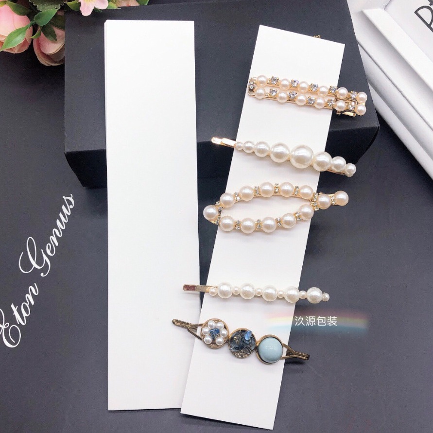 儿童发饰发夹空白卡片纸宝宝bb夹小抓夹纸卡彩色小花夹纸卡现货批