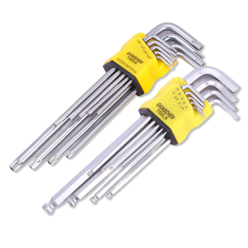 Plug-in card hexagonal wrench set, repair hexagonal wrench, 9-piece ball head torx hexagonal wrench set