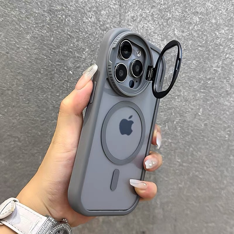 Apple 17 携帯電話ケース iPhone16promax レンズフィルムスタンド付きフリップカバー 透明 磁気吸着 落下防止 シンプル|undefined