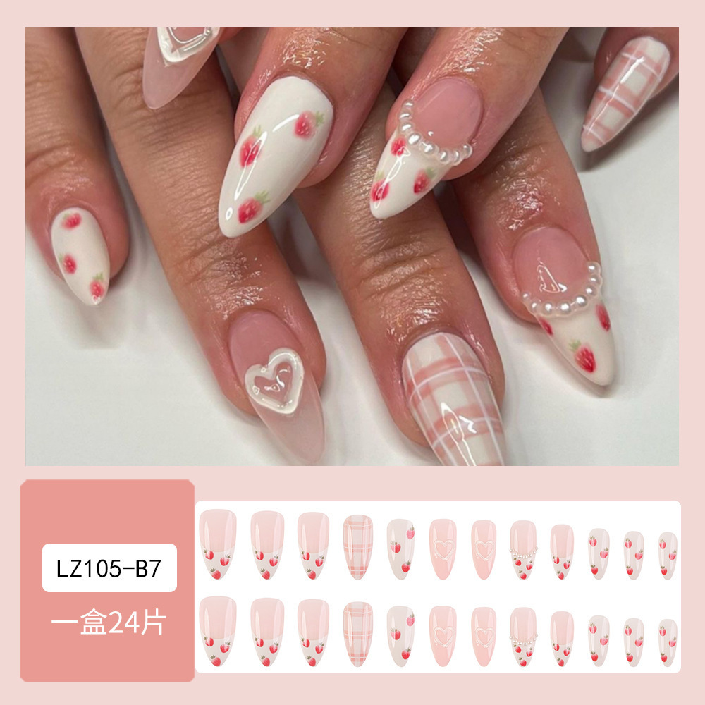 Parche de uñas postizas, uñas francesas europeas y americanas, uñas de uñas de uñas de uñas de diamantes de uso transfronterizo, productos terminados al por mayor de nails