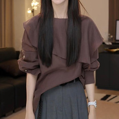 气质高级感长袖衬衫女2025新款早秋季法式小衫巨好看设计感上衣女