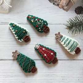 圣诞节发夹节日儿童可爱毛线发卡发夹侧边夹bb夹女刘海夹发饰头饰