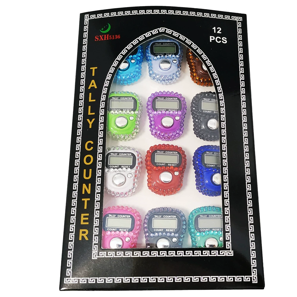 Электронный счетчик на палец 1011k, кольцевой, акриловый, с имитацией бриллиантов, в бумажной коробке, для трансграничной торговли, хит продаж