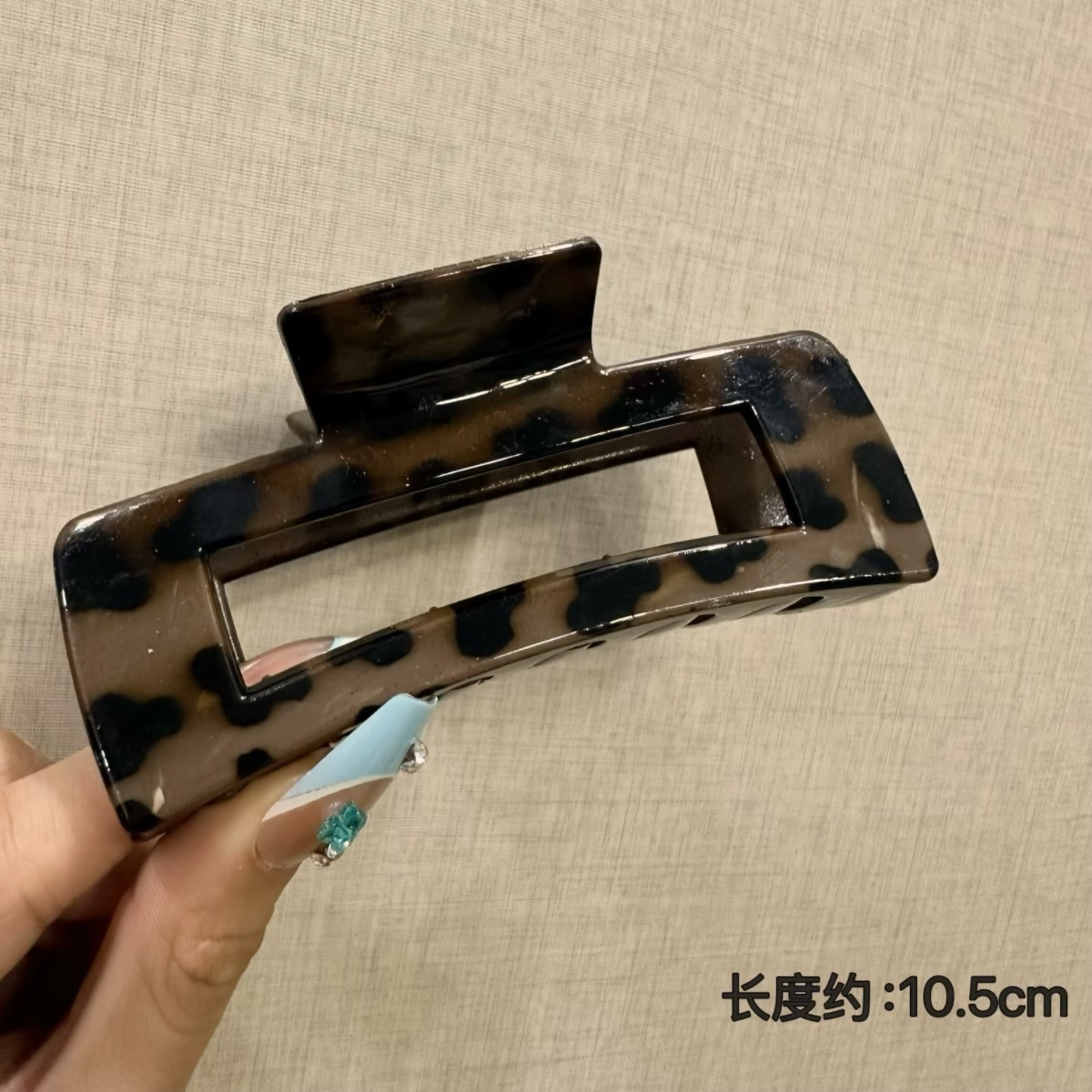 Glossy square deep leopard print-10.5cm