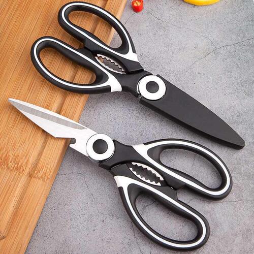 Trendy Panda-Design Multifunctional Stainless Steel Scissors: Kitchen Chicken Bone Shears, Walnut & BBQ Clamps, Tailor's Scissors, and Household Scissors
