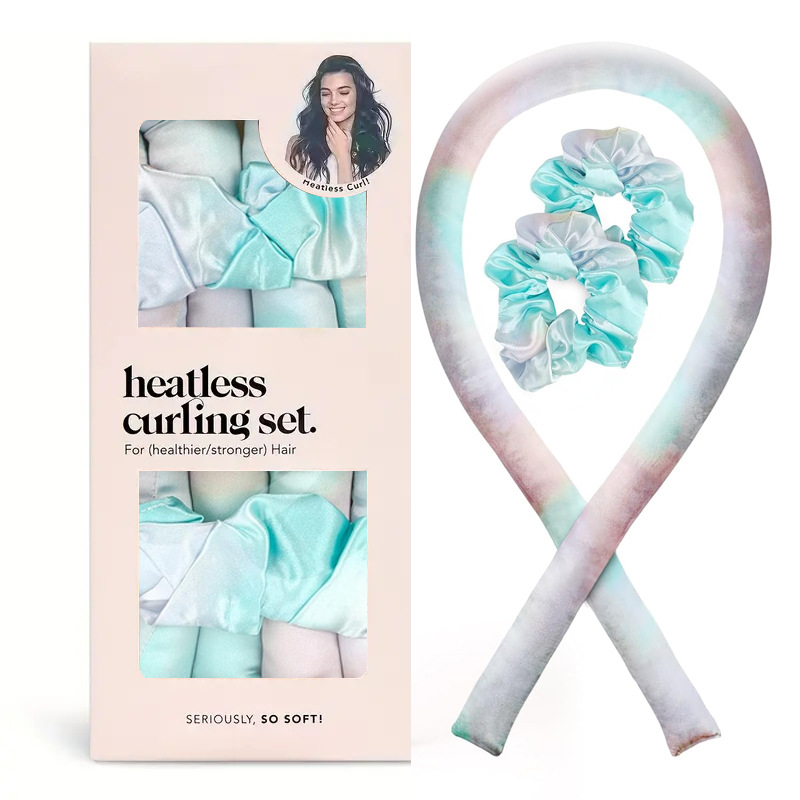 Cross-border Amazon Satin Tie-dye Lazy No Heat Curler Artifact Not Hit Hair Hairdresser Cotton Curling Rod