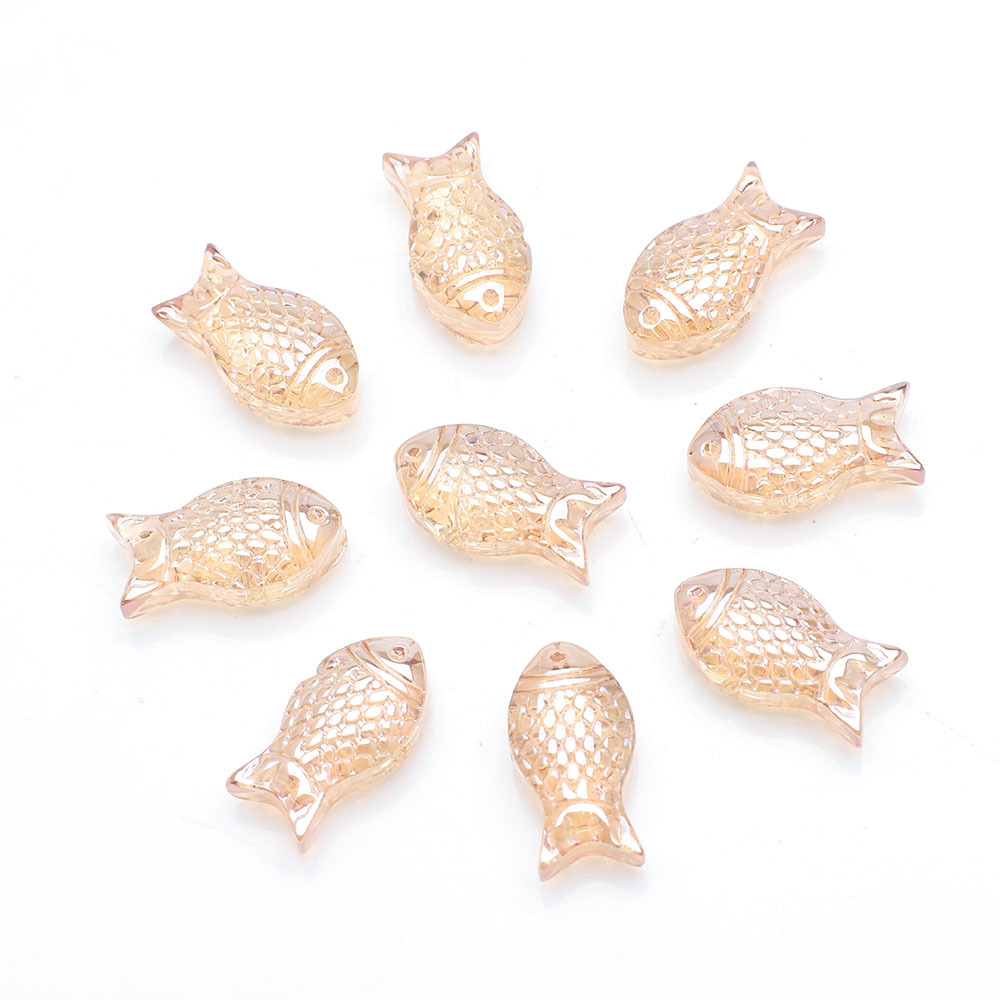 30g Weight Beads Jewelry Making Type DIY Jewelry Accessories Classification a Pack of 30 Quantity Crystal Material Fish Pattern Plating Design Cute Style A Pack Of 30 Crystal Fish DIY Jewelry Accessories Beads 11