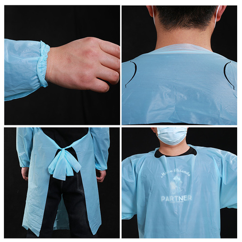Anti-dressing cpe gown isolation gown disposable anti-dressing beauty food work clothes long-sleeved protective plastic apron