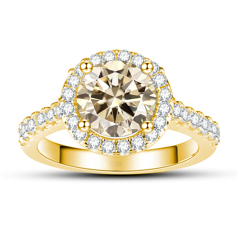 1 quilate 6.5mm anillo de diamante de color oro anillo de diamante de plata S925 propuesta de matrimonio anillo de mujer explosivo lote