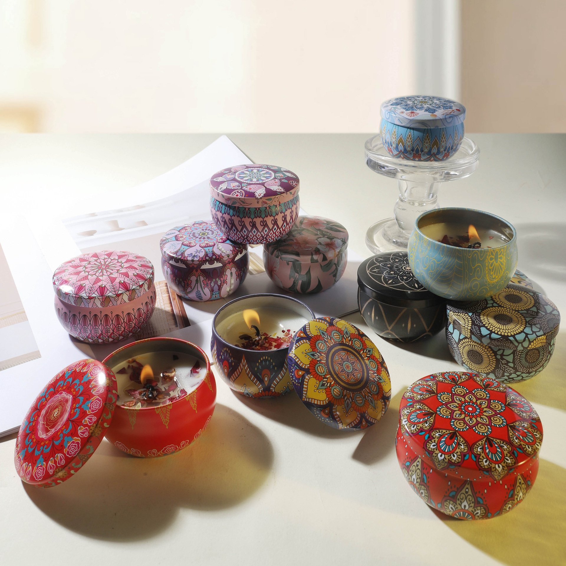 Vegetación transfronteriza cera de soja flores secas cera de cera de flores de boda regalos de cumpleaños flores aromáticas velas de aroma