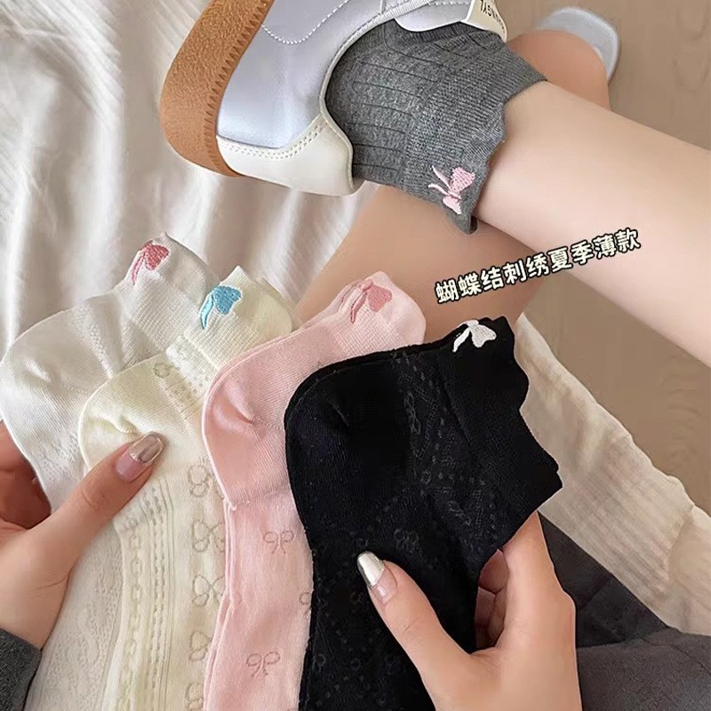 Zhuji Butterfly Socks Women's Autumn Cotton Socks Summer Thin Ins Style Non-Slip Short Socks Zhuji Socks Wholesale