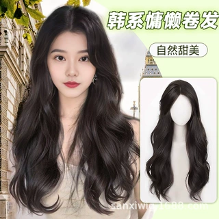 假发女长发仿真发全头套式新款八字刘海慵懒长卷发假发全头套