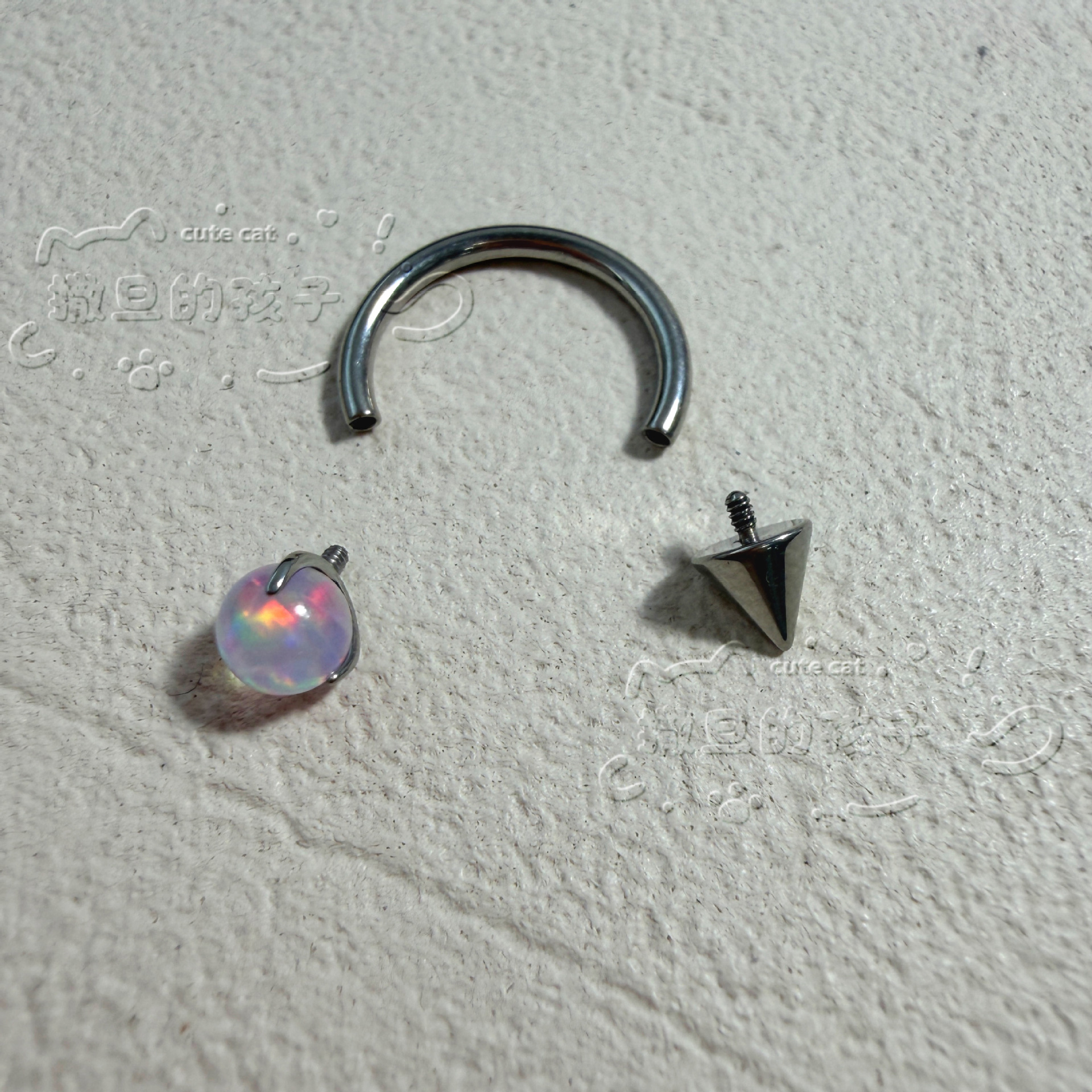Pointed titanium steel lip stud product view