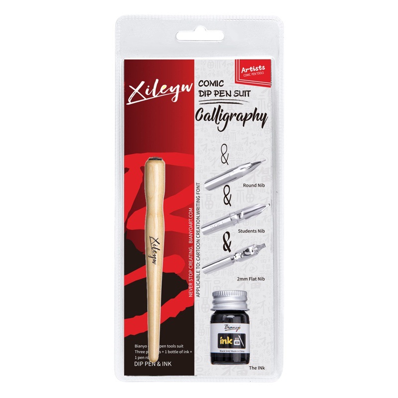 Wooden Drawing Pen Tip Set Calligraphy Dip in Water Brush Cartoon Painting Gothic Characters Flower Characters Art Hook Line Dip in Water Pen