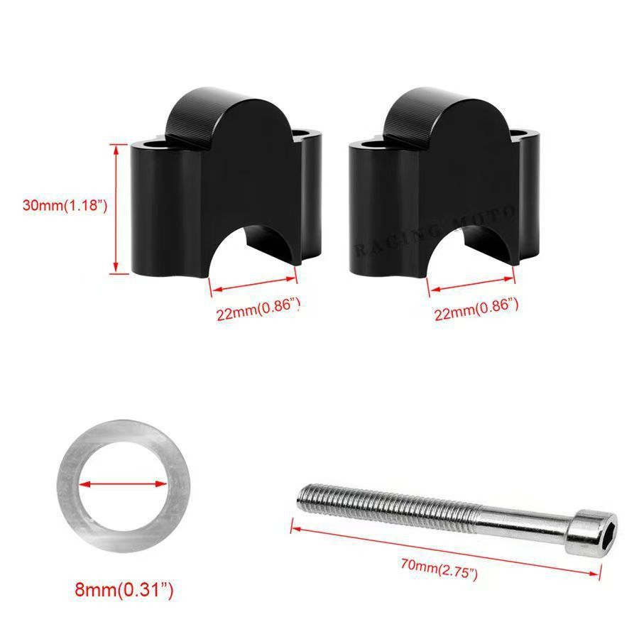 Aluminum Alloy 30mm Riser 7/8-1/8 Handlebar Riser Suitable for R1200R1250 Bmw Handlebar Riser