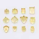 水钻手缝钻底托镀金金色带穿孔手缝钻花托DIY材料30个