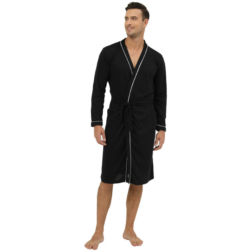 Dropshipping European and American Amazon Cross-Border Men's Cotton Single-Sided Cloth Spring and Summer Bathrobe Nightgown Boxing Gun Dropshipping European and American Amazon Cross-Border Men's Cotton Single-Sided Cloth Spring and Summer Bathrobe Nightgown Boxing Gun