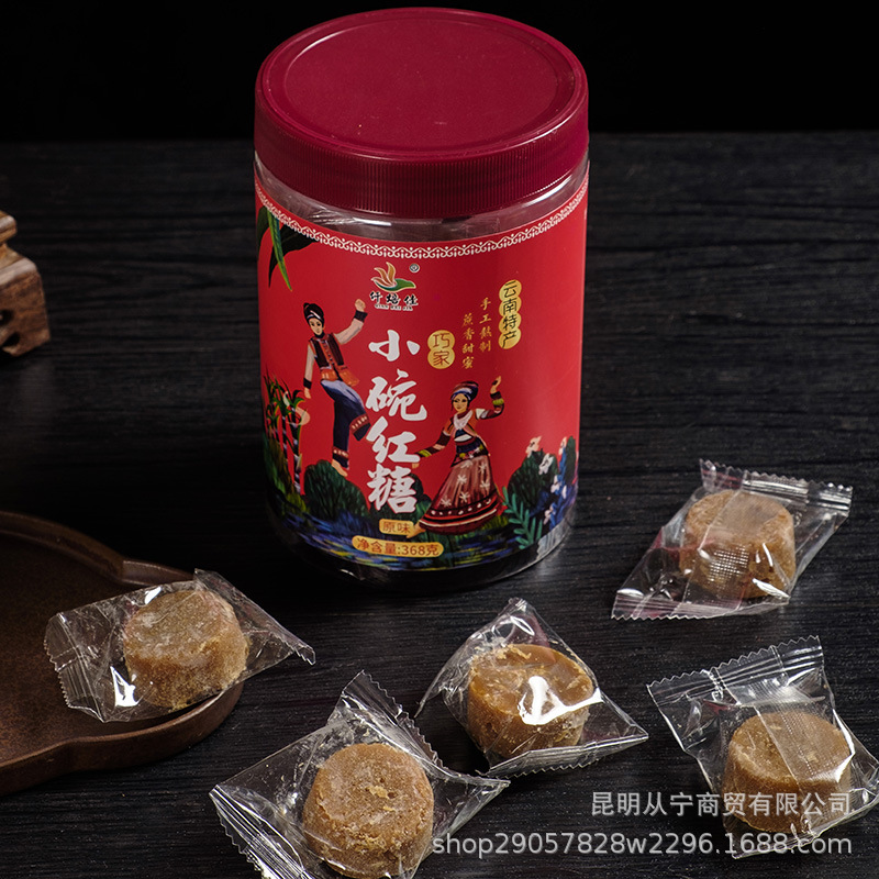 Yunnan Qiaojia Small Bowl Brown Sugar Pure Sugarcane Juice Individually Wrapped Jar 368g quality and texture