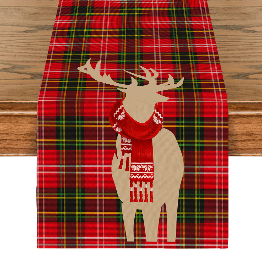 Amazon nueva bandera de mesa de Santa Claus blanca mesa de té de Navidad sala de estar dormitorio mesa de decoración de fondo