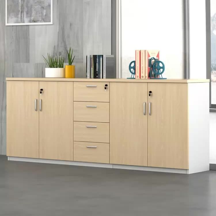 Office File Cabinet Partition Cabinet Wooden Wall-Mounted File Cabinet Tableside Tea Cabinet with Lock Storage Low Cabinet Storage Cabinet