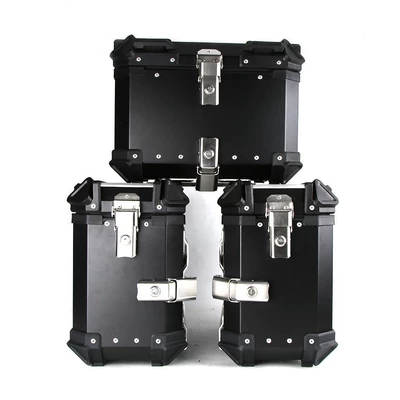 Motorcycle three boxes 45L embossed Motorcycle trunk - 45l-38l-ordinary-three-box-black