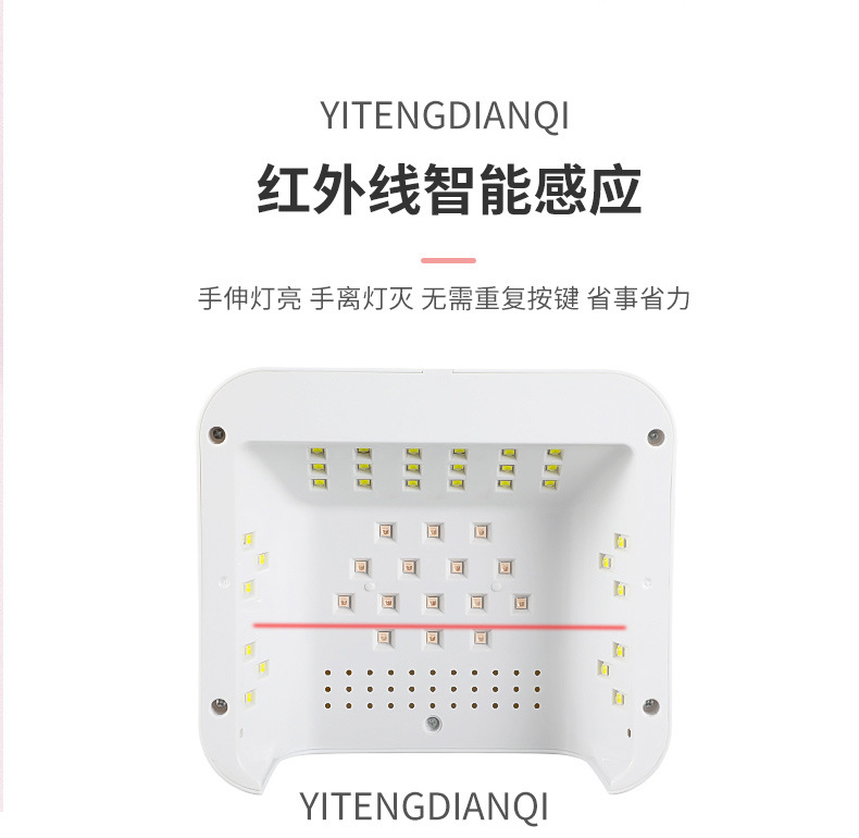 268W Desktop-Kosmetikspiegel mit Aufbewahrung und Nagellampe, schnelltrocknende UV-Lampe, LED intelligente Induktionsnagellampe