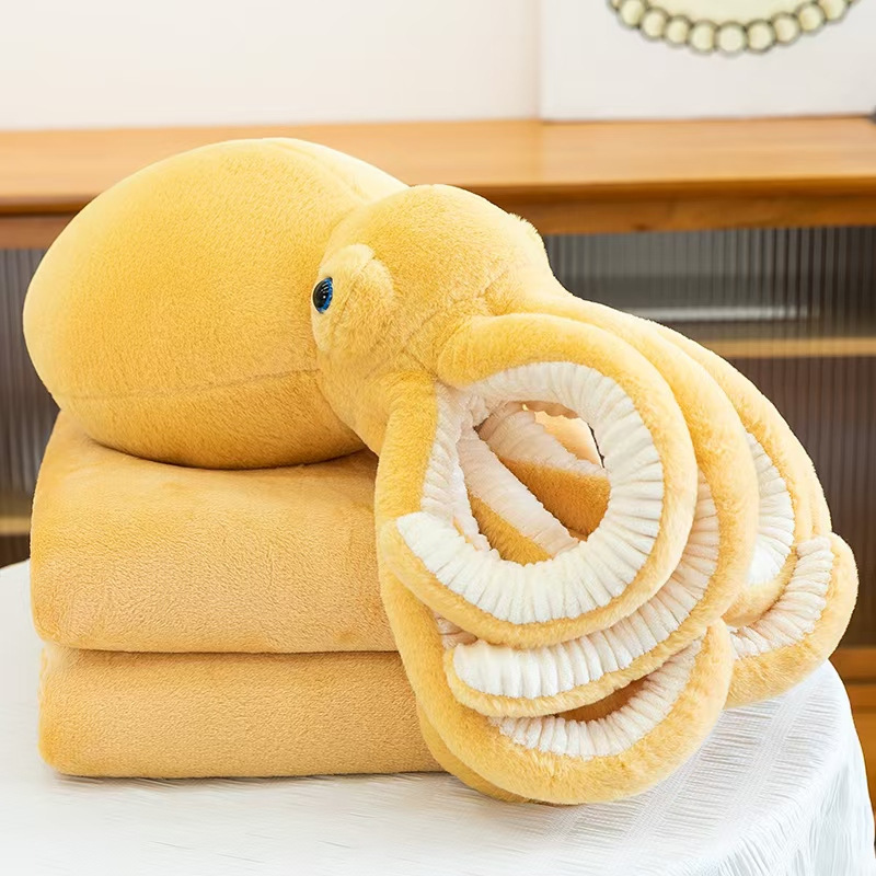 Cojín Manta de Peluche de Pulpo 2 en 1 de Peluche Corto y Algodón PP, Multifuncional image 16