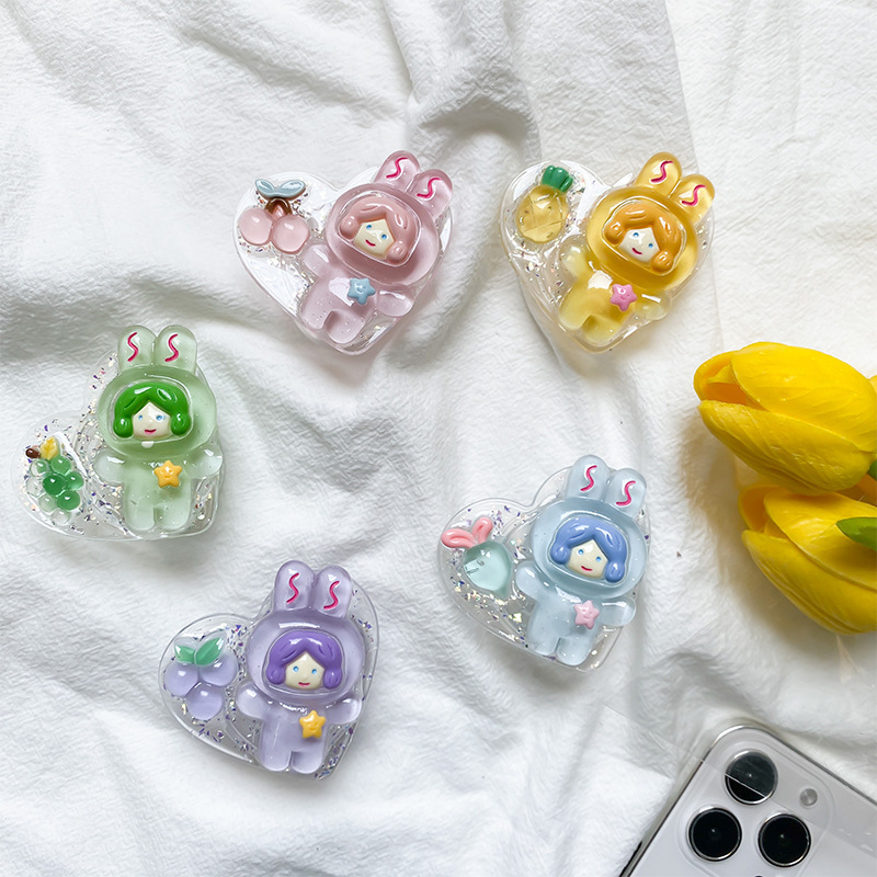 Mobile phone airbag bracket, adhesive drop cartoon rabbit cute doll, retractable desktop air cushion support, stable and_voghion.com