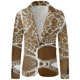Lazada Winter Formal Suit, Trendyy Multi-Element Multi-Pattern 3D Printed French Casual Cardigan