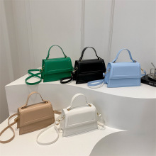 纯色小清新洋气质感通勤小包包女手提包梯形简约斜挎包单肩小方包