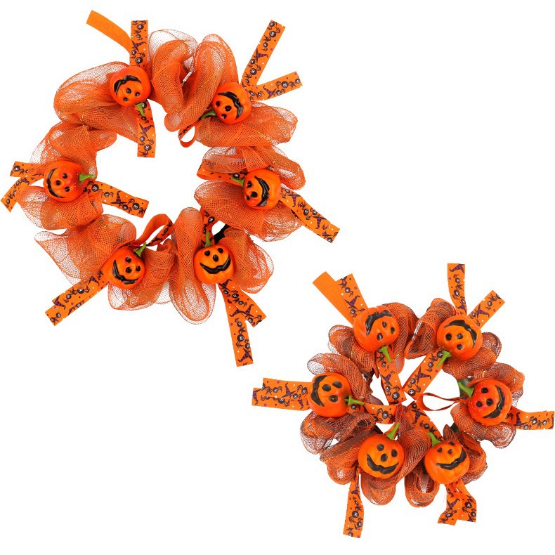 Transfronterizo Amazon Halloween popular Garland colgante delantero colgante de malla de calabaza Garland