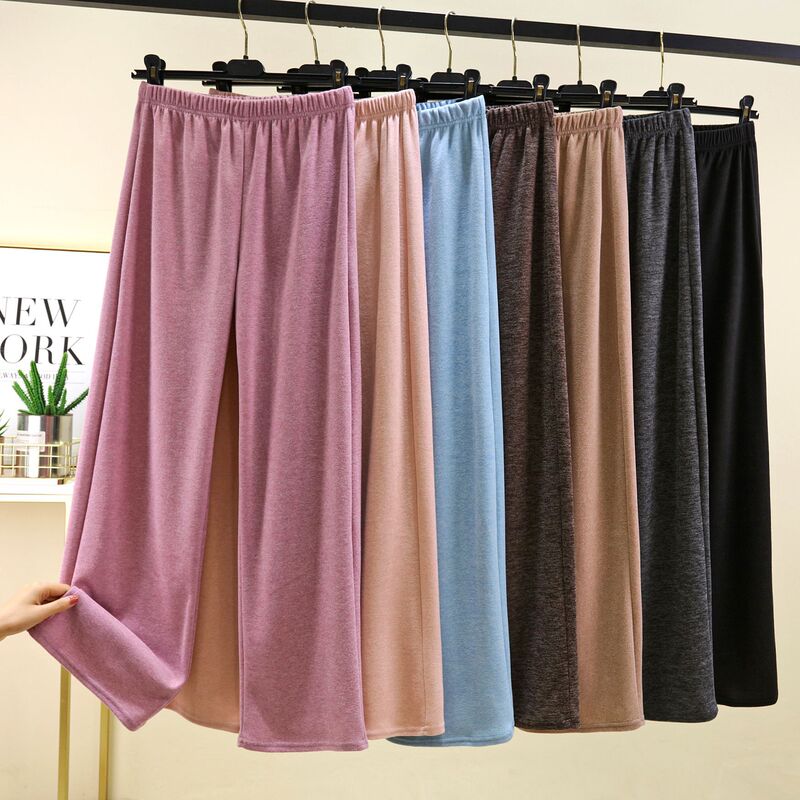 Warm fleece-lined Pajama Pants Women's Autumn and Winter New Loose Home Pants Casual Comfortable Straight Pants Thickened Cropped Pants