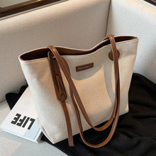 批发休闲大容量包包女包新款百搭帆布包通勤单肩包简约托特包