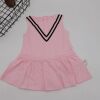 ZE28213 WOW-82S315 Sleeveless Lotus leaf dress pink S