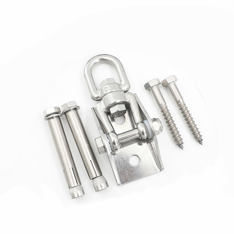 Transfronterizo de acero inoxidable 304 360 ° giratorio columpio al aire libre hamaca silla colgante gancho fijo con cojinete de carga de la cadena