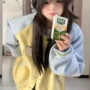 撞色跨境美式春季上衣