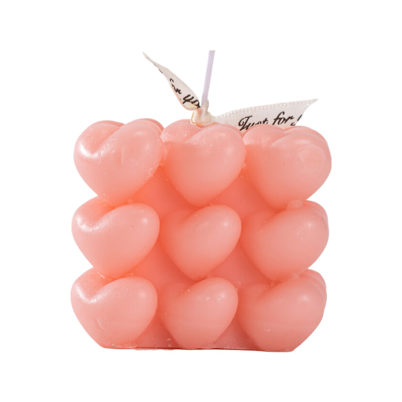Amor cubo de balsamosa vela de regalo de San Valentín, estilo creativo artesanal en decoración interior vela