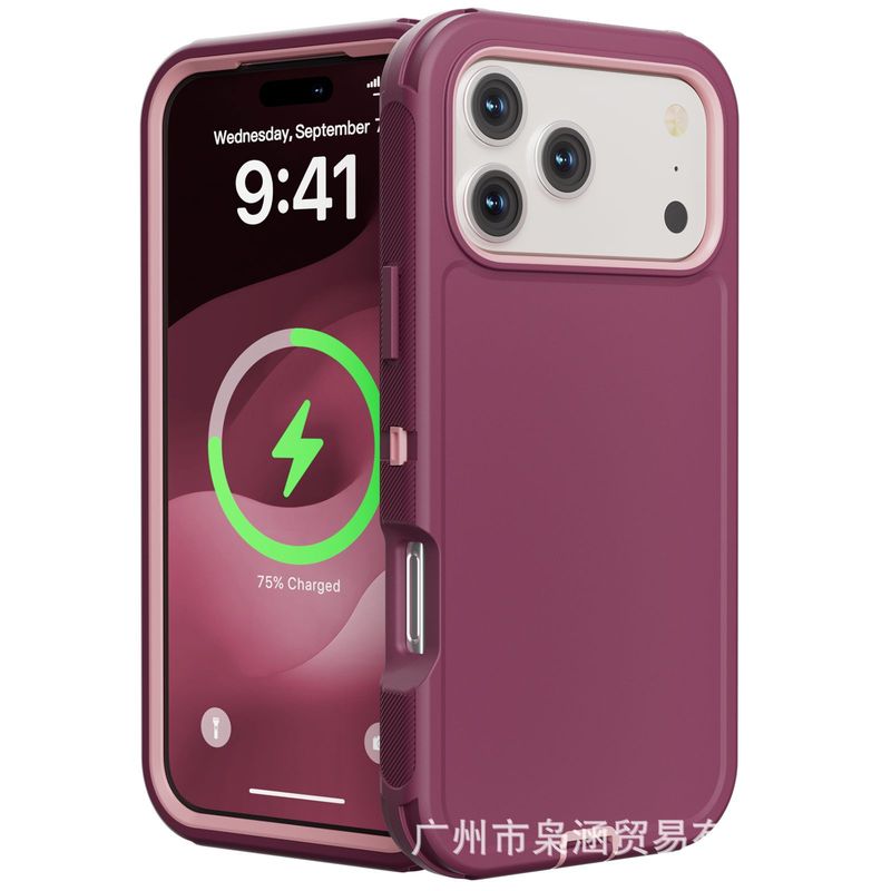 iPhone17ProMax 3-in-1 ロボット携帯電話ケース Apple 保護カバー 3-in-1 携帯電話ケースに適した国境を越えた|undefined