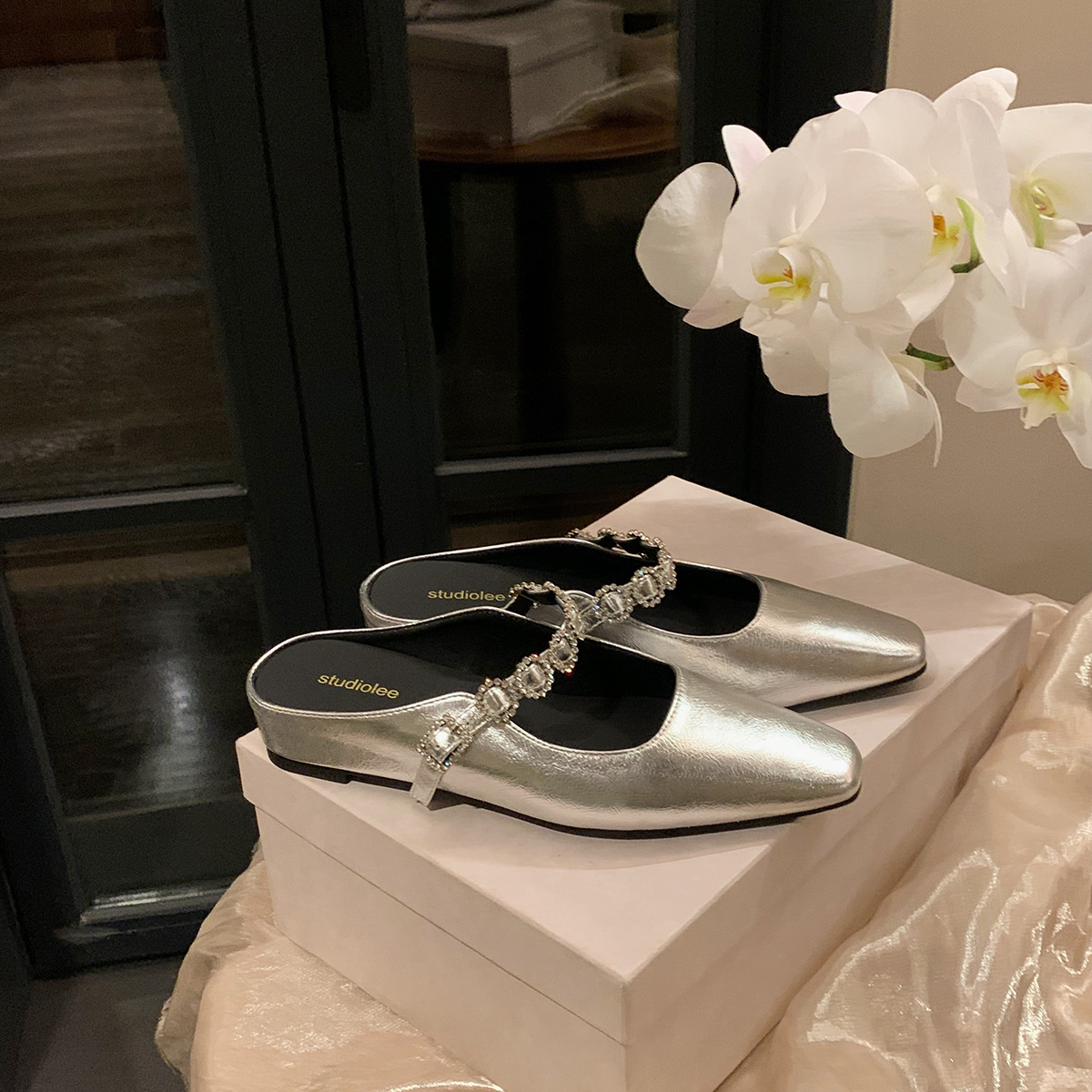 Grape Mom studiolee 4cm de altura interior cabeza cuadrada francesa con boca poco profunda muller todo fósforo media pantuflas mujer