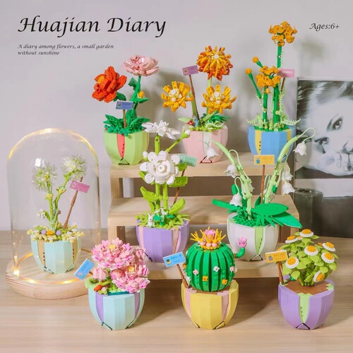 Compatible LEGO Rose Sunflower Eternal Flower Desktop Ornament Teacher's Day Bouquet Educational Puzzle Building Block Toy