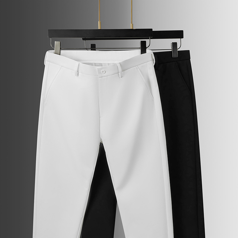 Pangpangshuai 2026 Autumn New Men's Loose Fashion Plus Size White Dress Pants Business Casual Pants