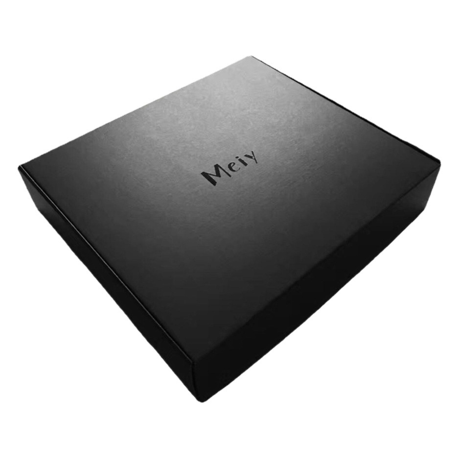 Caja de avión grande negra extra dura, ropa interior, caja de embalaje, embalaje, caja de papel de logística exprés al por mayor, punto blanco