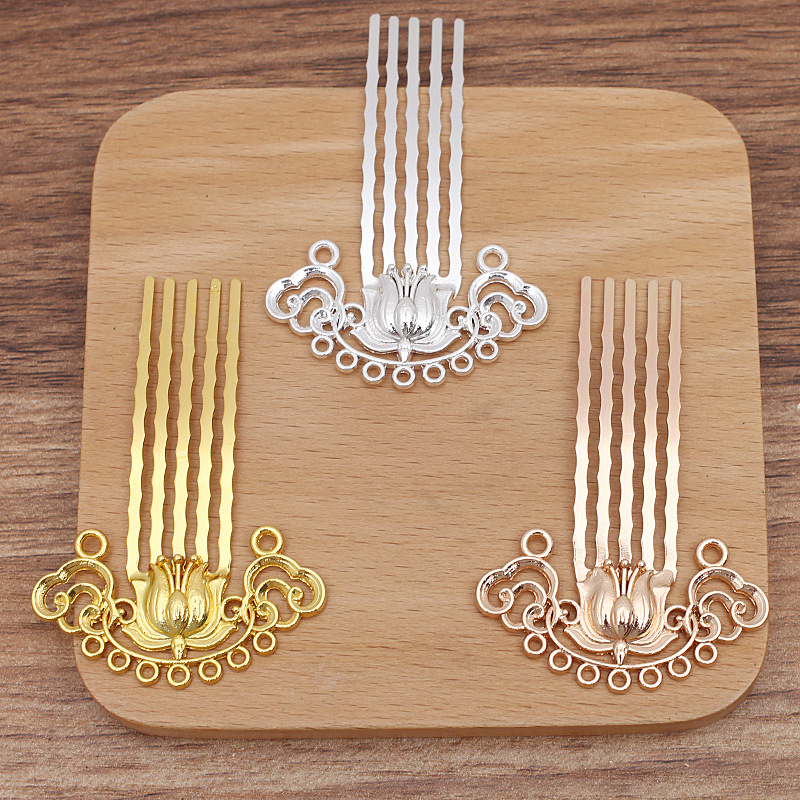 DIY配件宫廷步摇多孔合金发梳(14210)