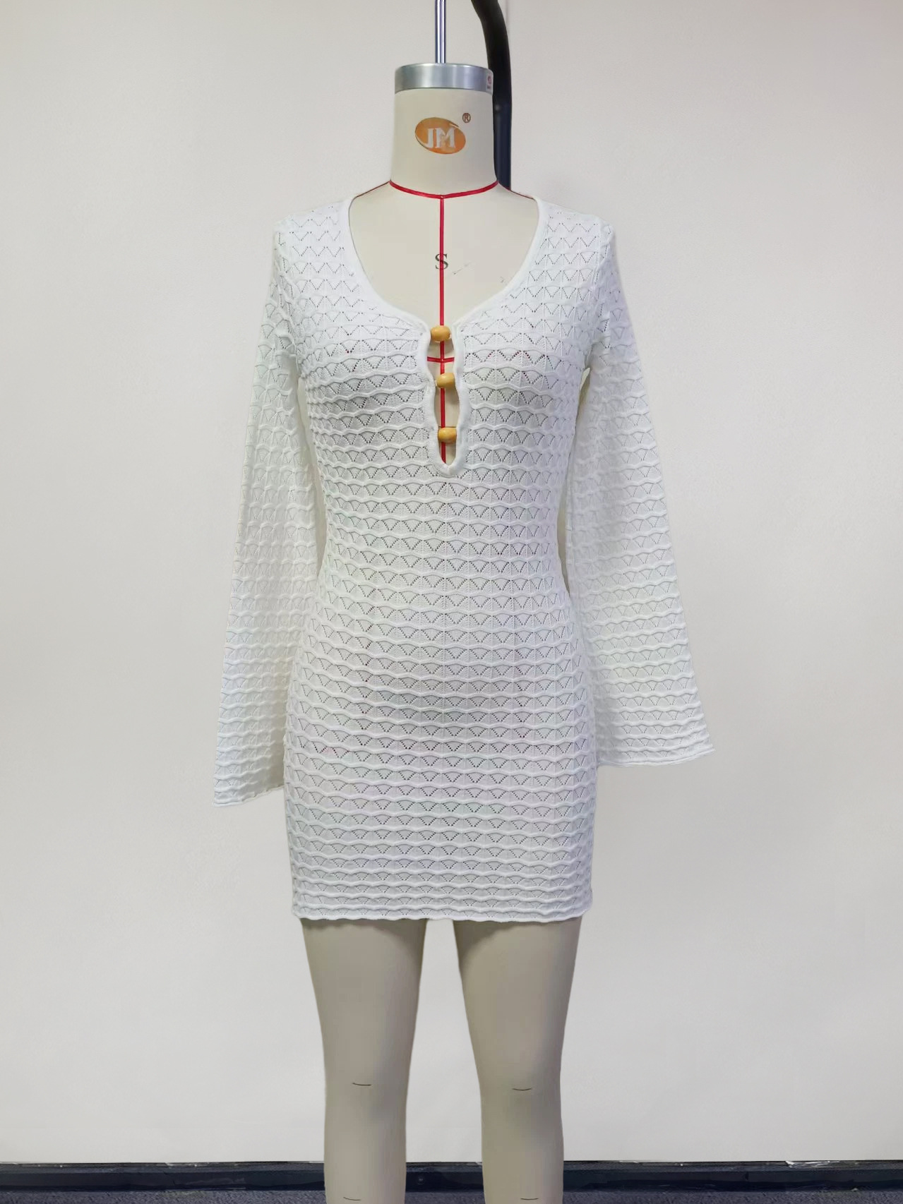 Vêtements pour femmes, couleur unie, sexy, enveloppé dans les hanches, tricoté, plage, bikini, maillot de bain, vêtements de protection solaire_voghion.com