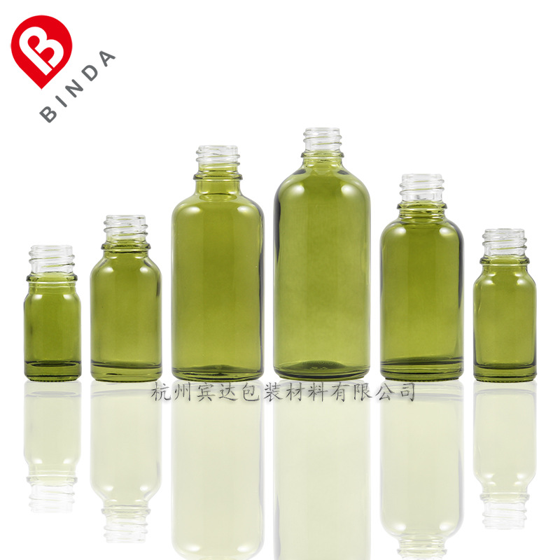 杭州宾达  不含盖5/10/15/20/30/50/100ml橄榄色喷涂玻璃精油瓶