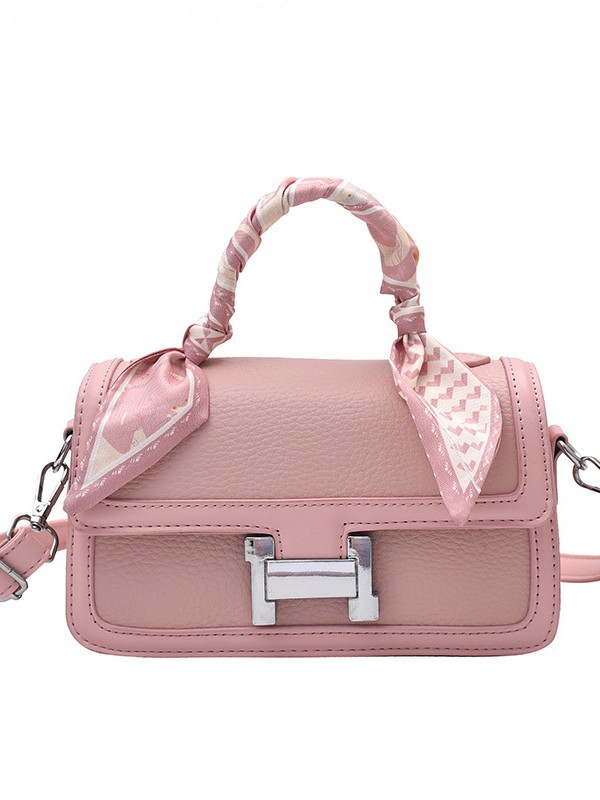 Bolsillo multicapa de sentido de alta calidad, bolso cuadrado pequeño portátil, femenino 2025 transfronterizo nuevo color en contraste con bufanda de seda, bolso de mensajero de un solo hombro