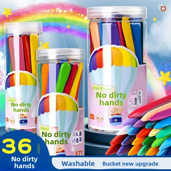 Children's non-dirty hand crayon student graffiti pen oil painting stick washable plastic crayon non-fading non-sticky hand crayon